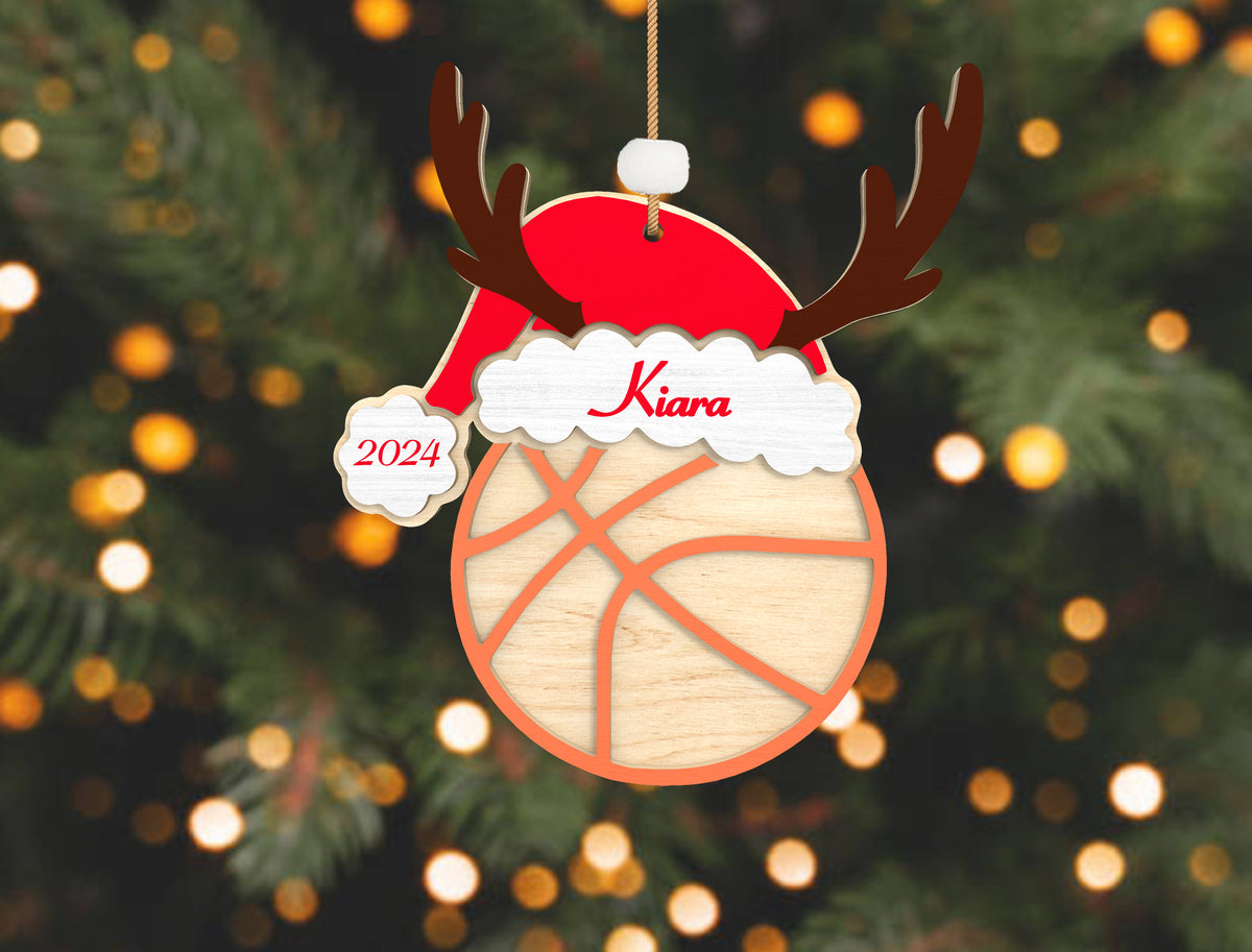 Personalized Sports Christmas Ornament SVG Laser Cut File