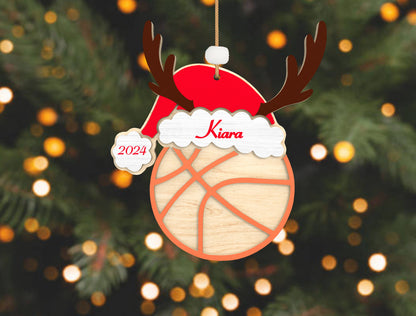 Personalized Sports Christmas Ornament SVG Laser Cut File