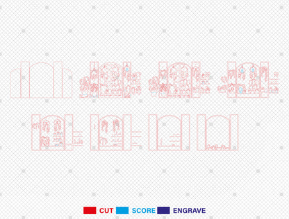 Layered Plant Shelf Wall Art SVG for Glowforge and xTool