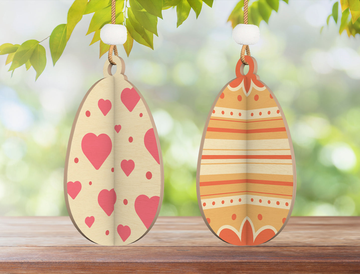 Easter Egg Ornament SVG Bundle Interlocking 3D Wooden for LightBurn and xTool