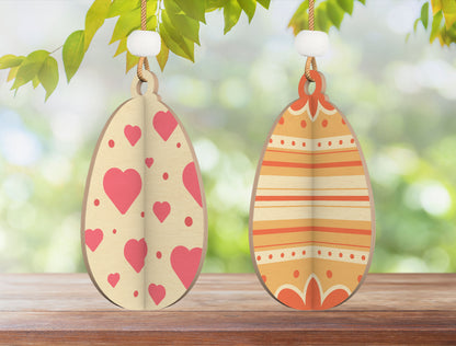 Easter Egg Ornament SVG Bundle Interlocking 3D Wooden for LightBurn and xTool