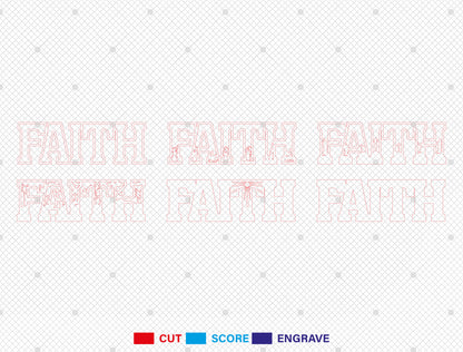 Faith Christian Multilayer Letter Sign SVG for LightBurn and Glowforge