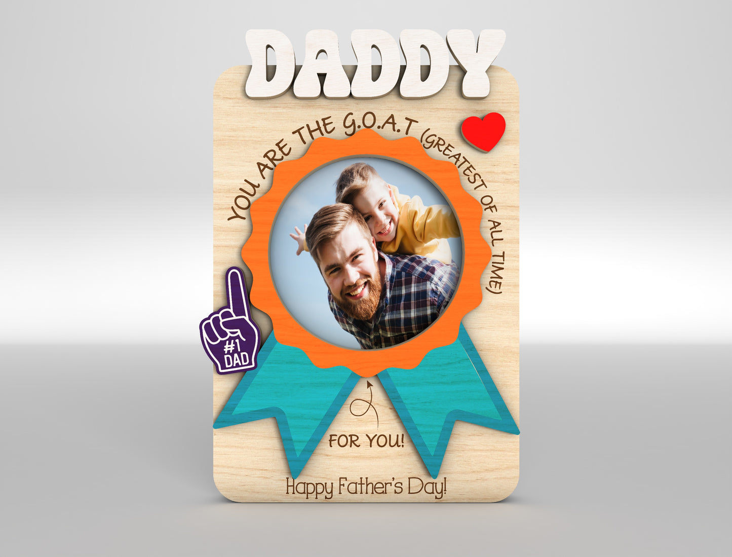 "Grillly The Flippin Best" Dad BBQ Photo Frame SVG Laser Cut File for xTool and LightBurn
