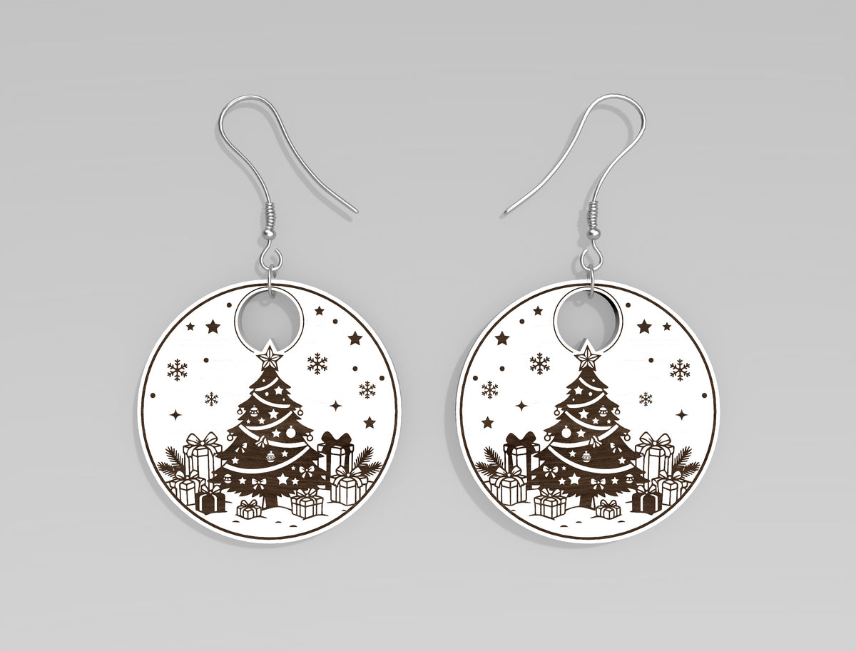 Christmas Winter Scene Wood Earring SVG Bundle 5