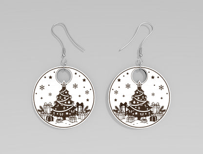 Christmas Winter Scene Wood Earring SVG Bundle 5
