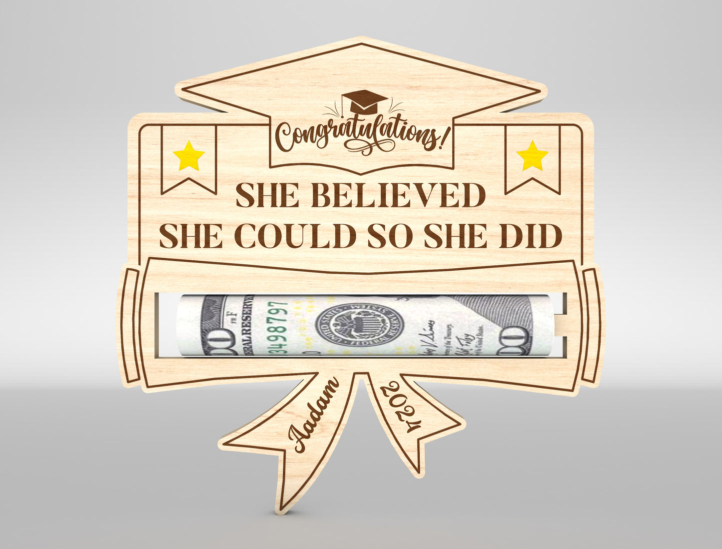 Graduation Money Holder SVG Laser Cut File for LightBurn and xTool