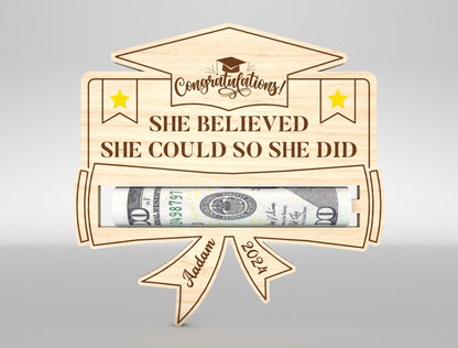 Graduation Money Holder SVG Laser Cut File for LightBurn and xTool