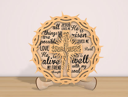 Christian Easter Typography Sign SVG Bundle Bible Verse for LightBurn