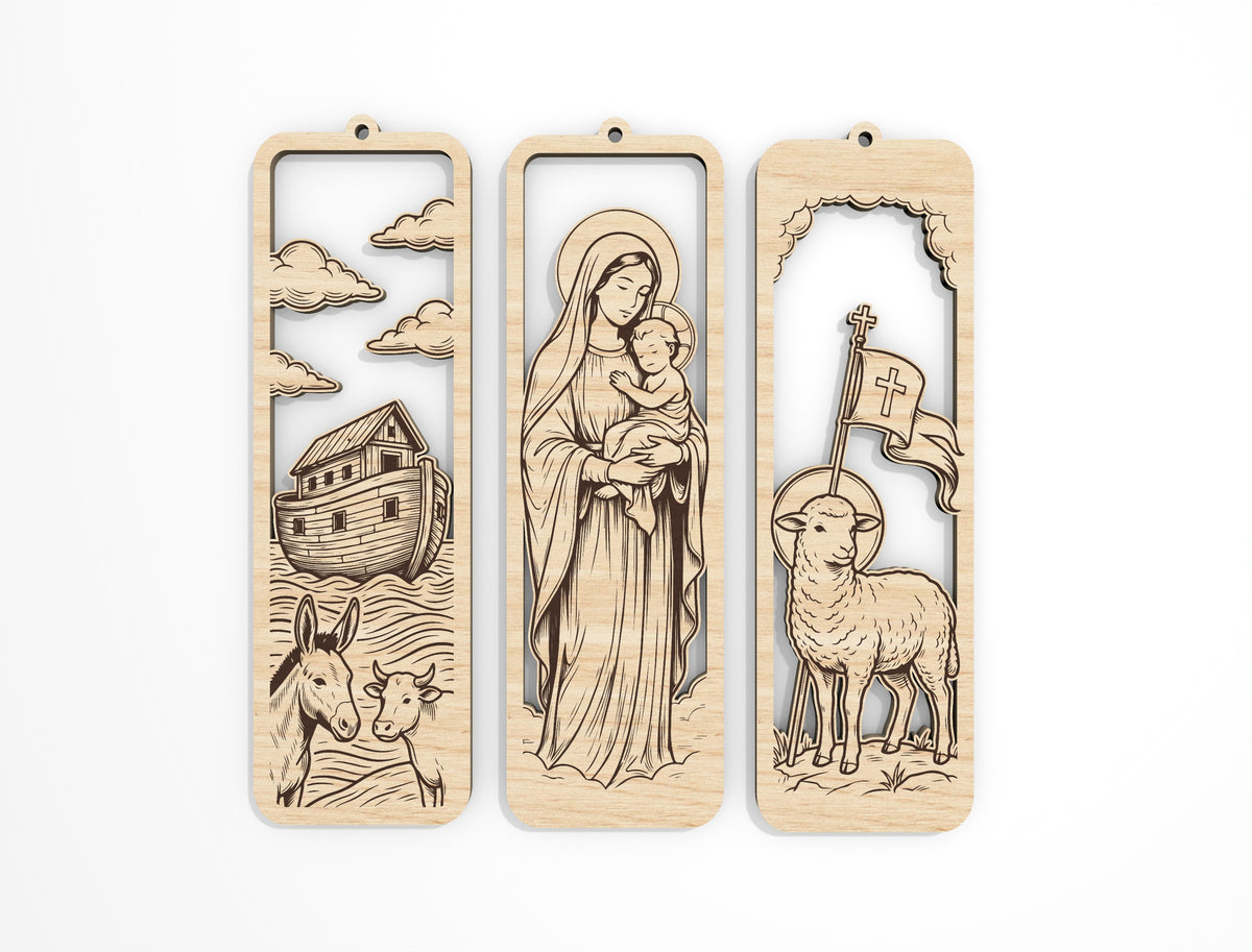 Christmas Nativity Bookmark SVG Bundle Christian Laser Cut Files