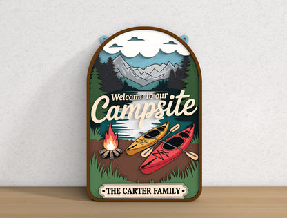 Personalized Campsite Sign SVG Bundle for xTool and Glowforge Users