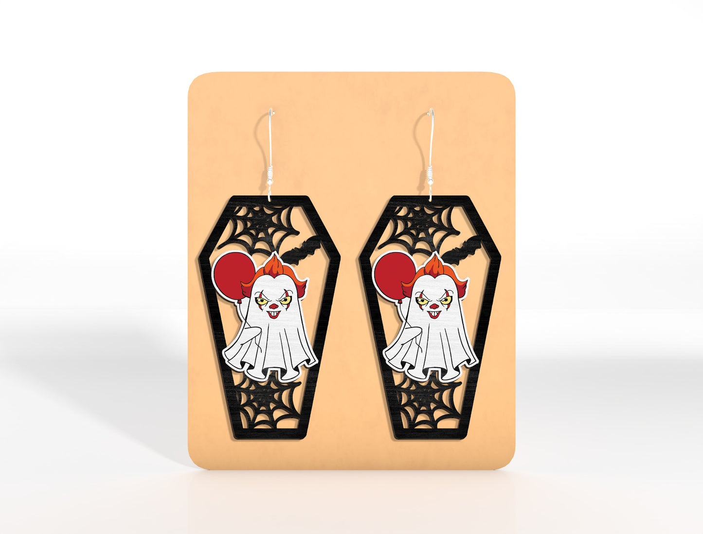 Halloween Coffin Skeleton Earrings SVG Bundle Laser Cut File | Pumpkin Skull Earrings | Spooky Gothic Style | Glowforge, xTool, LightBurn, etc.