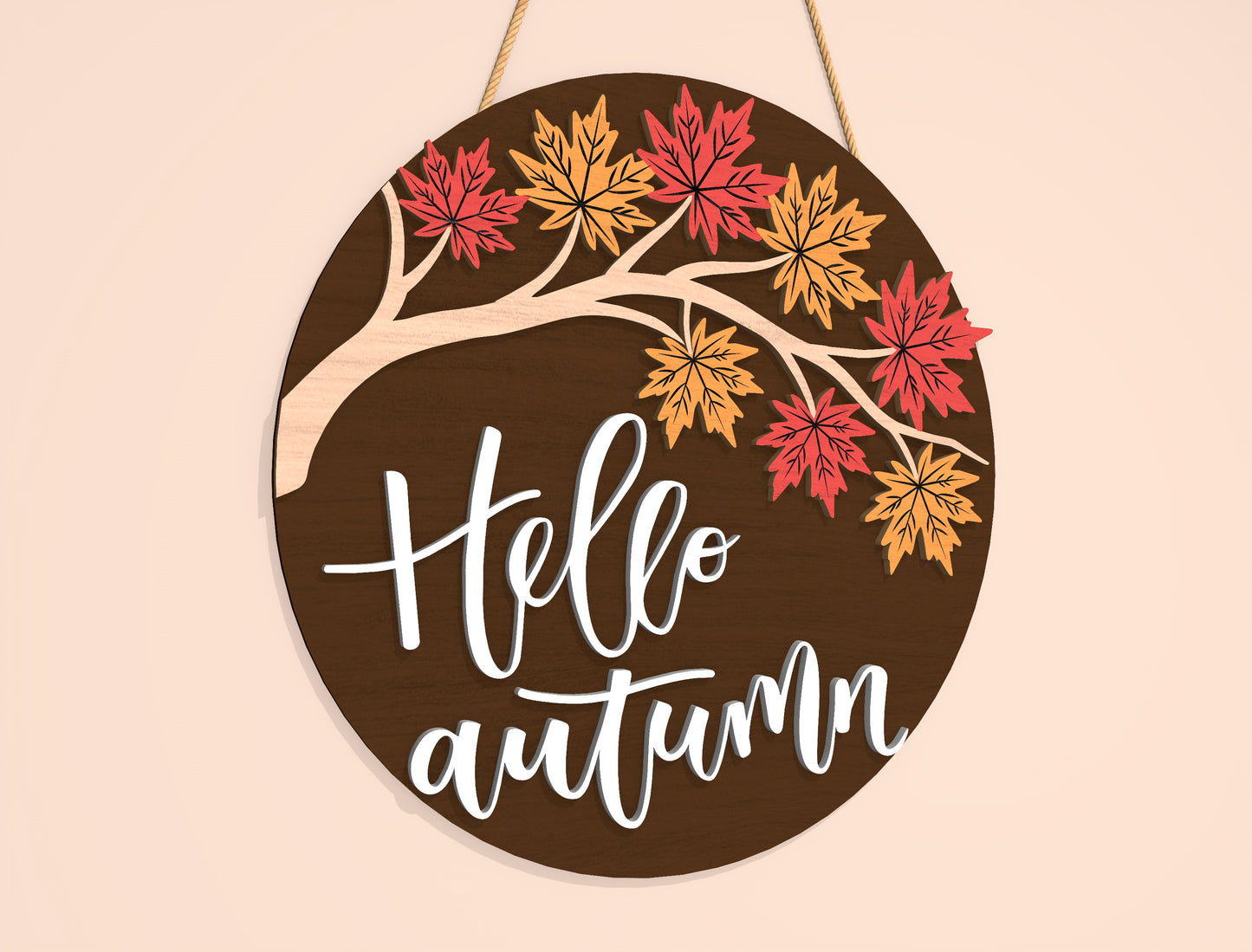 Hello Fall Pumpkin Truck Door Hanger SVG Set for Glowforge xTool LightBurn | 2 Designs