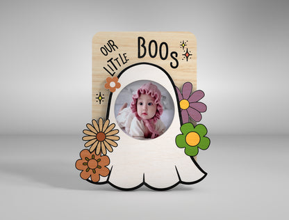 Halloween Ghost Fridge Magnet Photo Frame SVG for LightBurn xTool Glowforge 5 Designs