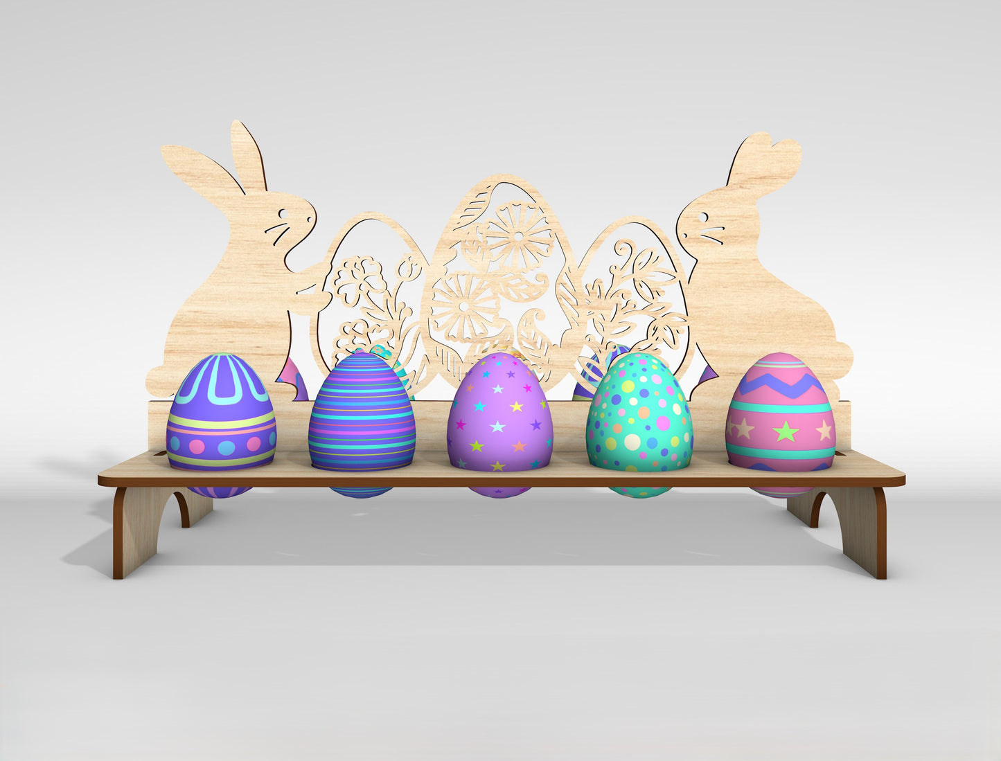 Easter Egg Holder Stand SVG Bunny Chick Display Rack for LightBurn and xTool