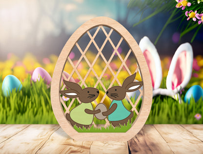 Easter Egg Scene SVG Bundle Spring Chicken Garden for Glowforge and xTool