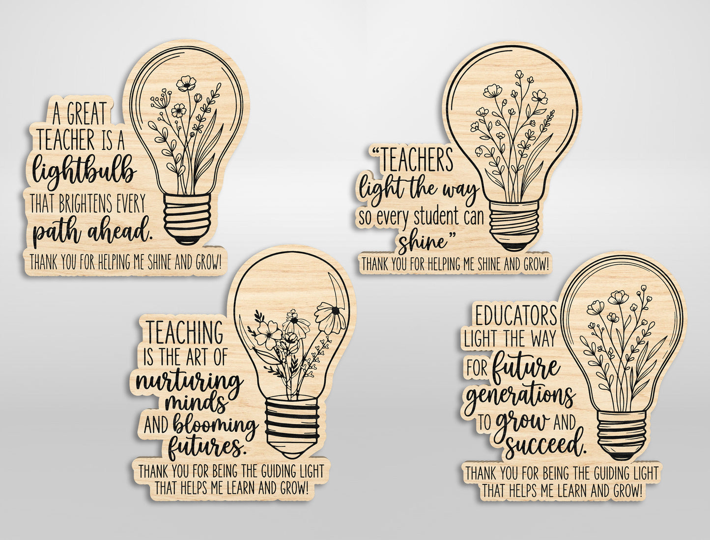 Teacher Magnet SVG Bundle Floral Classroom Laser Cut File for LightBurn