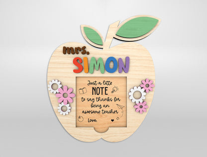 Personalized Apple Sticky Note Holder Bundle SVG for Glowforge and LightBurn