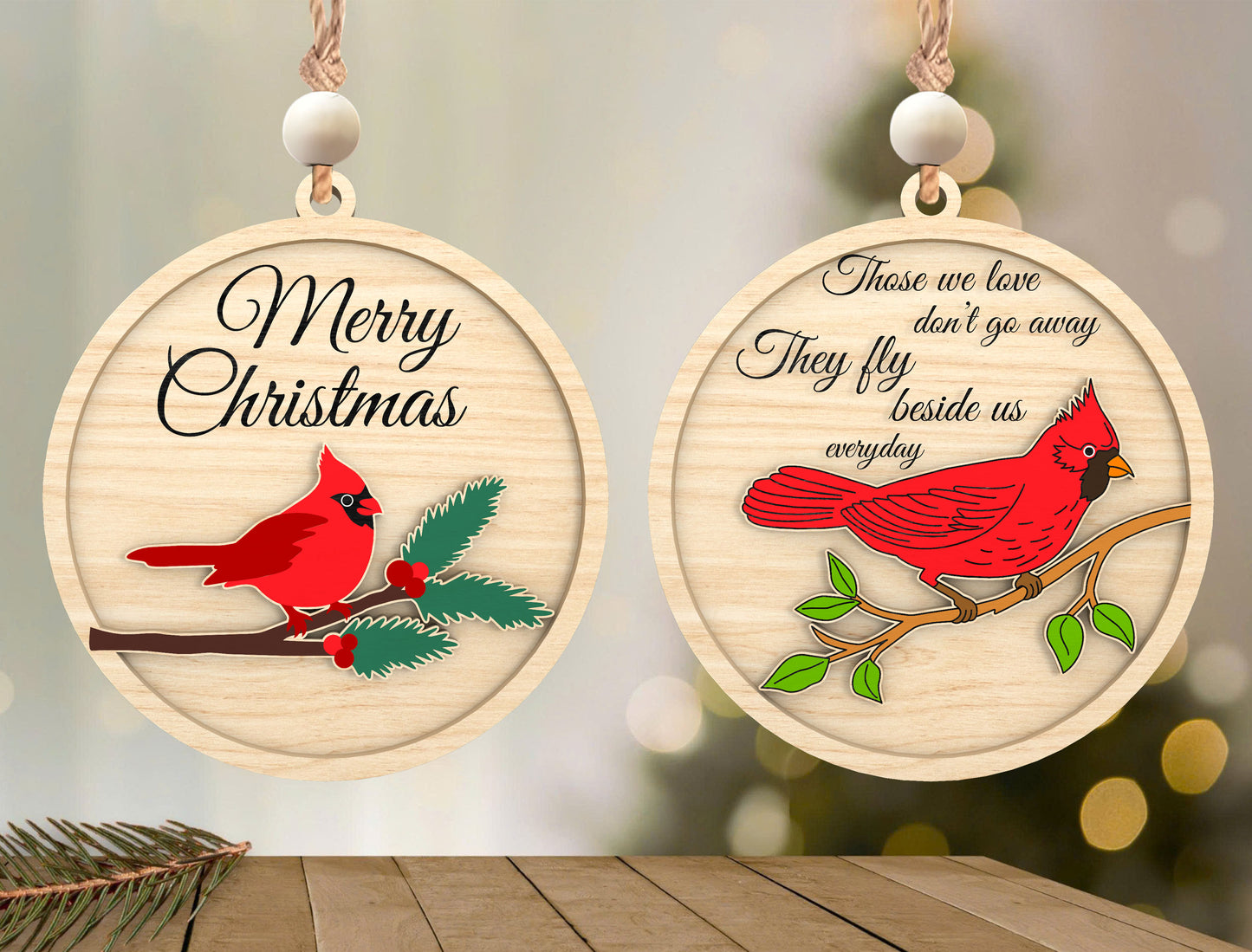 Cardinal Memorial Ornament SVG Bundle for xTool and Glowforge