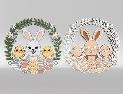 Bunny Floral Wreath Sign SVG Bundle 10 Easter Designs for LightBurn and xTool