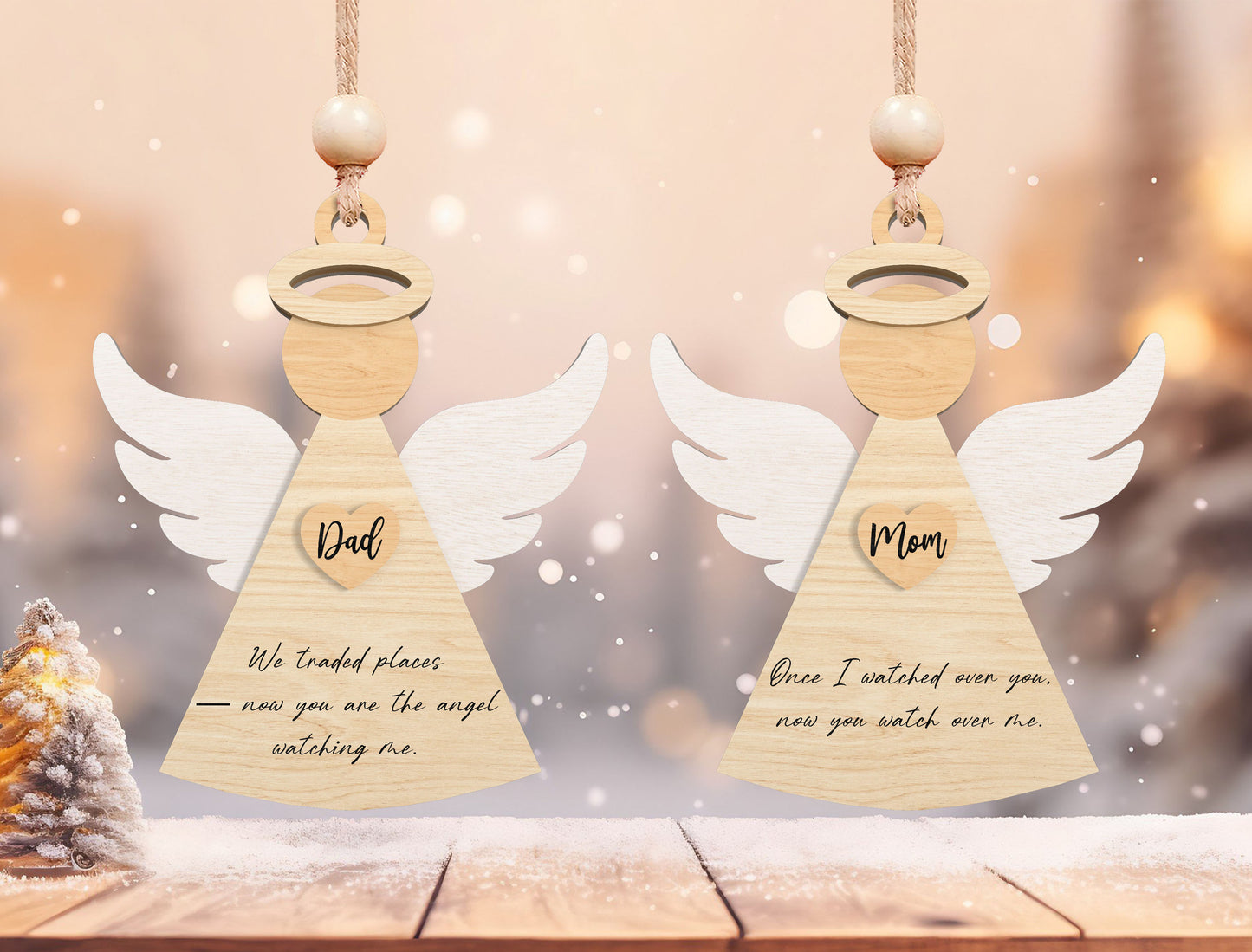 Angel Memorial Ornament SVG Bundle for Glowforge and xTool