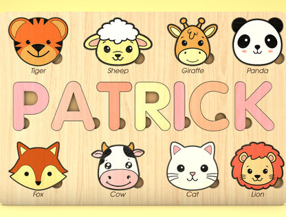 Animal Name Puzzle SVG Laser Cut File for Glowforge and xTool