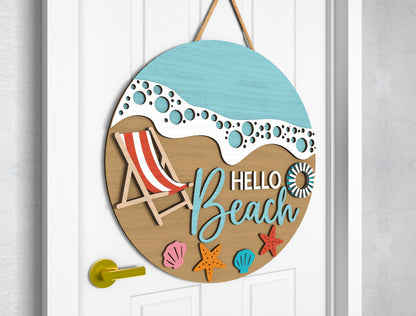 Hello Beach Door Hanger SVG Bundle for Glowforge