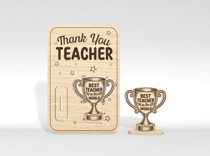 Teacher Appreciation Card Laser Cut File SVG Laser Cut File for xTool and Glowforge