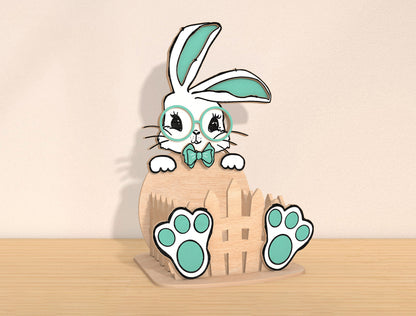 Bunny Basket Holder SVG Bundle Cute Rabbit Candy Easter for Glowforge