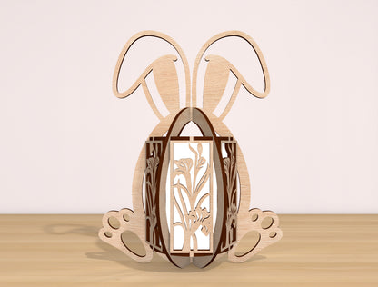 Easter Bunny Lantern SVG Bundle Rabbit Egg 7 Designs for Glowforge and xTool