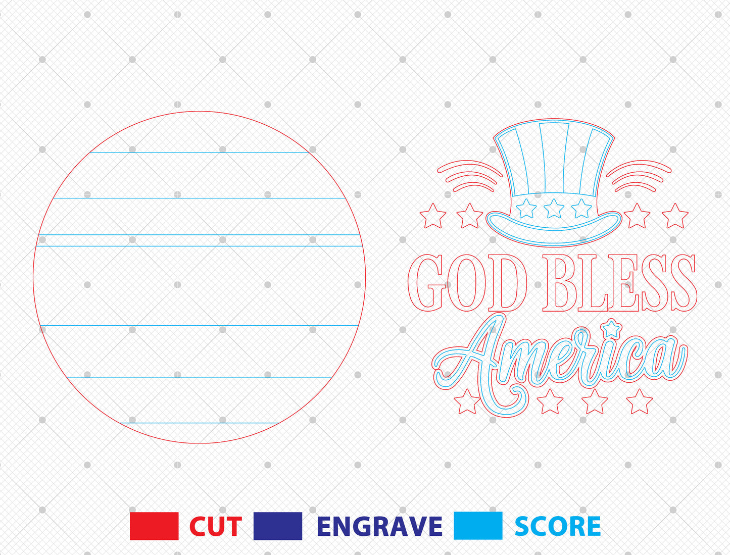 God Bless America Door Sign SVG for Glowforge, xTool, or LightBurn