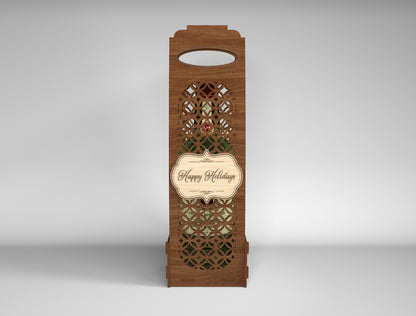 Wooden Wine Bottle Gift Box Bundle SVG Laser Cut File for xTool and Glowforge