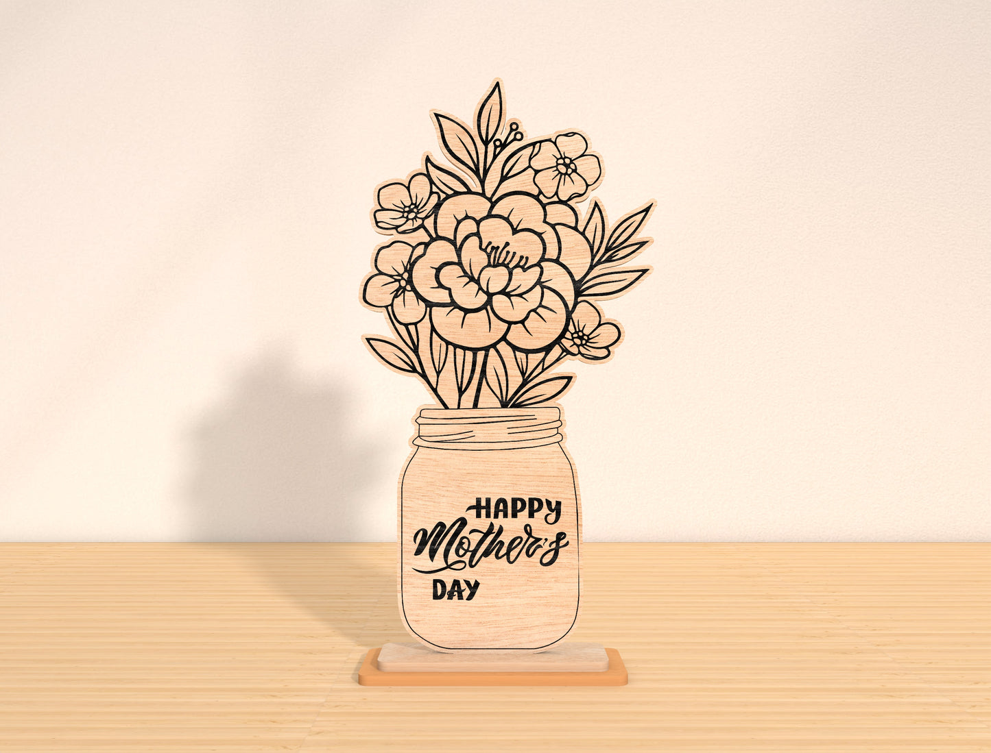 Mom Floral Vase Sign SVG Bundle Mother's Day for Glowforge and xTool