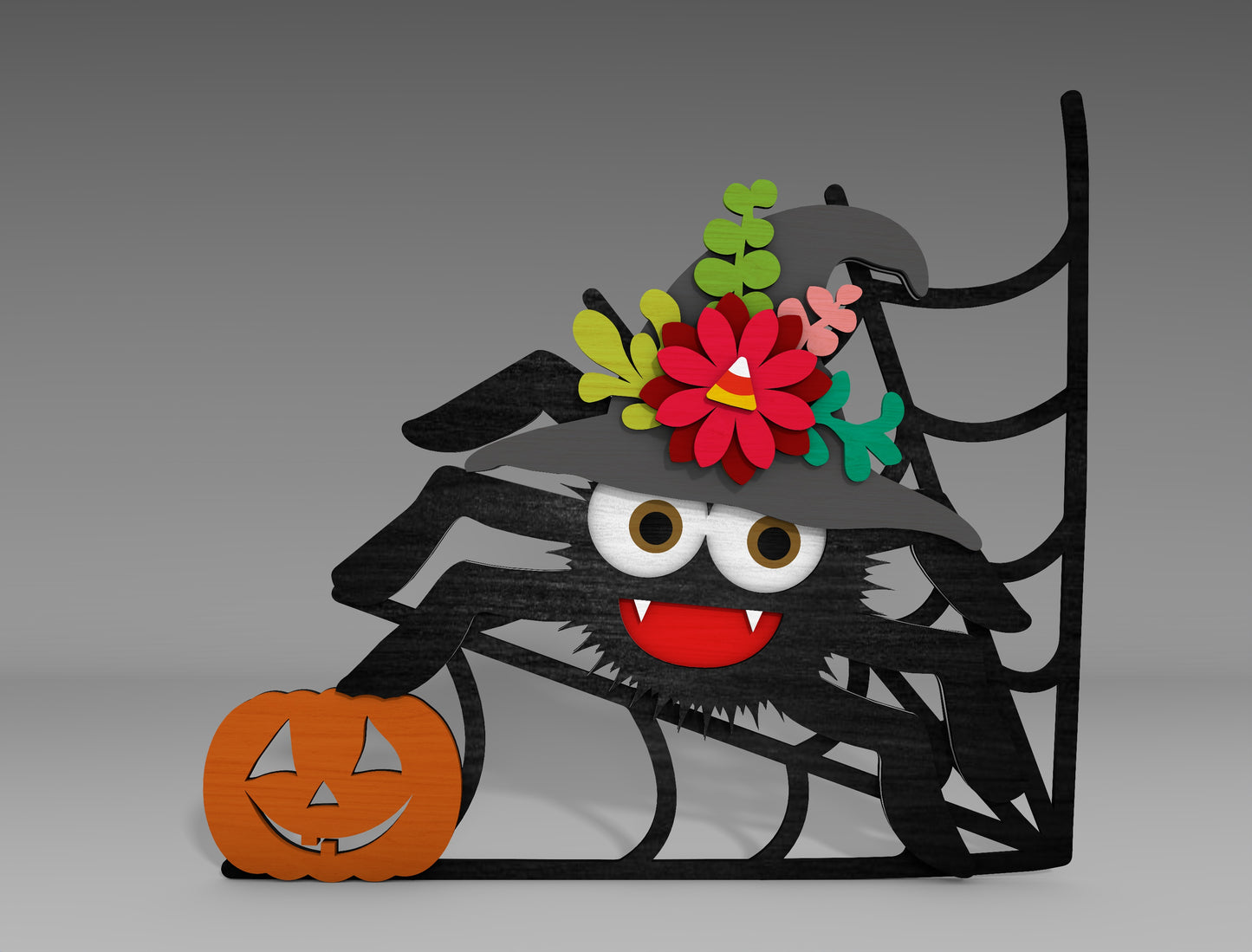 Halloween Spider SVG Bundle Standing Shelf Sitter for LightBurn Glowforge xTool 3 Designs