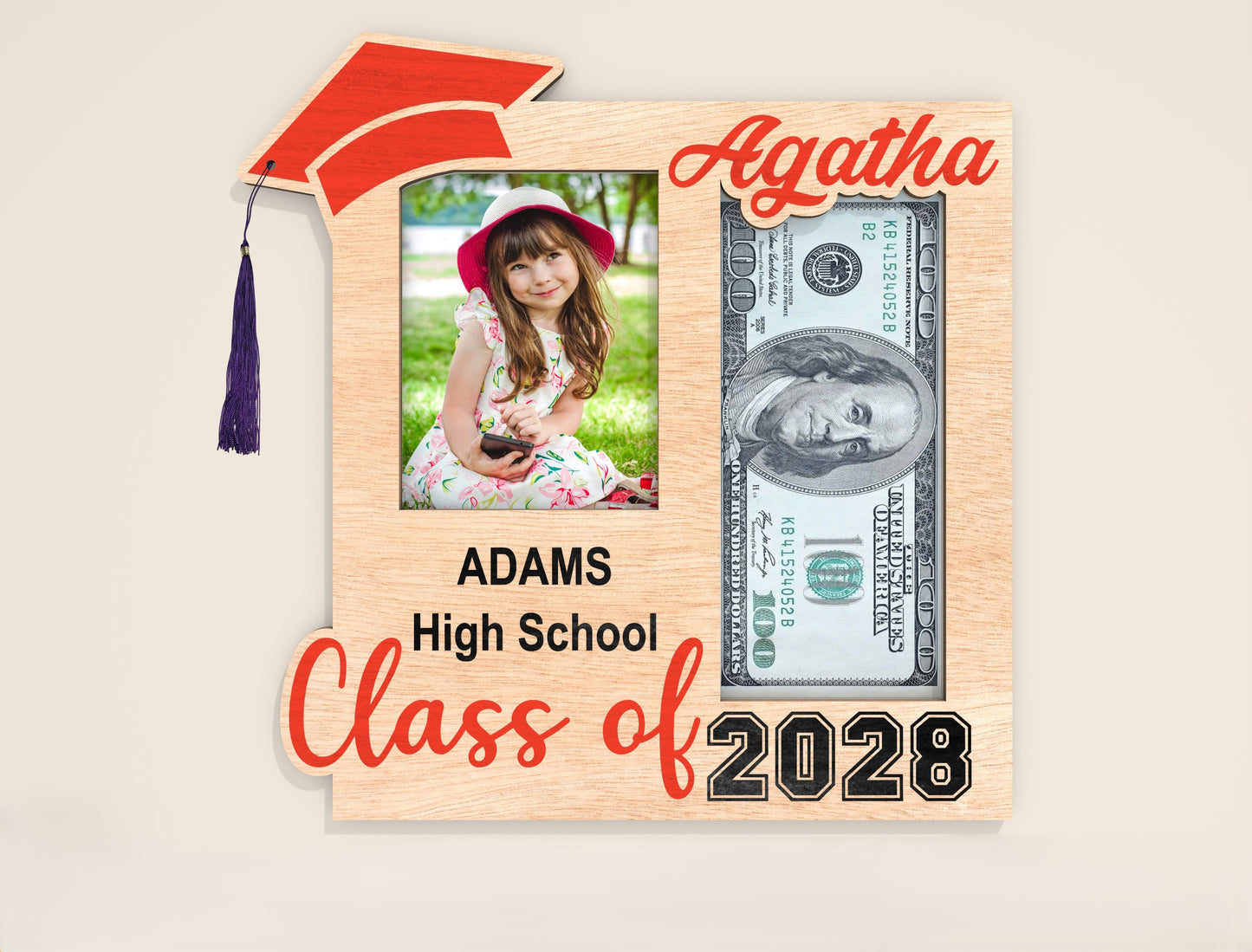 Graduation Money Holder Photo Frame SVG for xTool and Glowforge