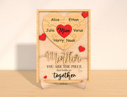 Personalized Heart Family Sign SVG Custom Names for xTool