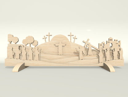 Easter Resurrection Scene Multilayer SVG Jesus for Glowforge and xTool