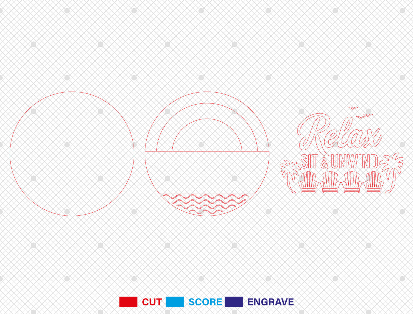Relax Sit And Unwind Door Hanger SVG for Glowforge