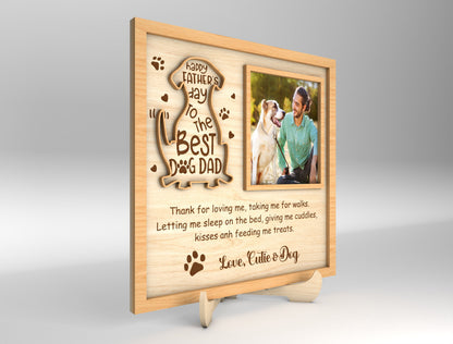 Best Dog Dad Ever Photo Frame SVG Laser Cut File for Glowforge and xTool