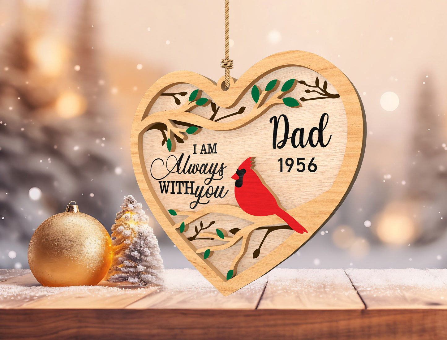 Remembrance Heart Ornament SVG for Glowforge and LightBurn