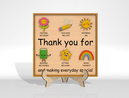Personalized Teacher Appreciation Plaque SVG Bundle Laser Cut File for Glowforge and xTool