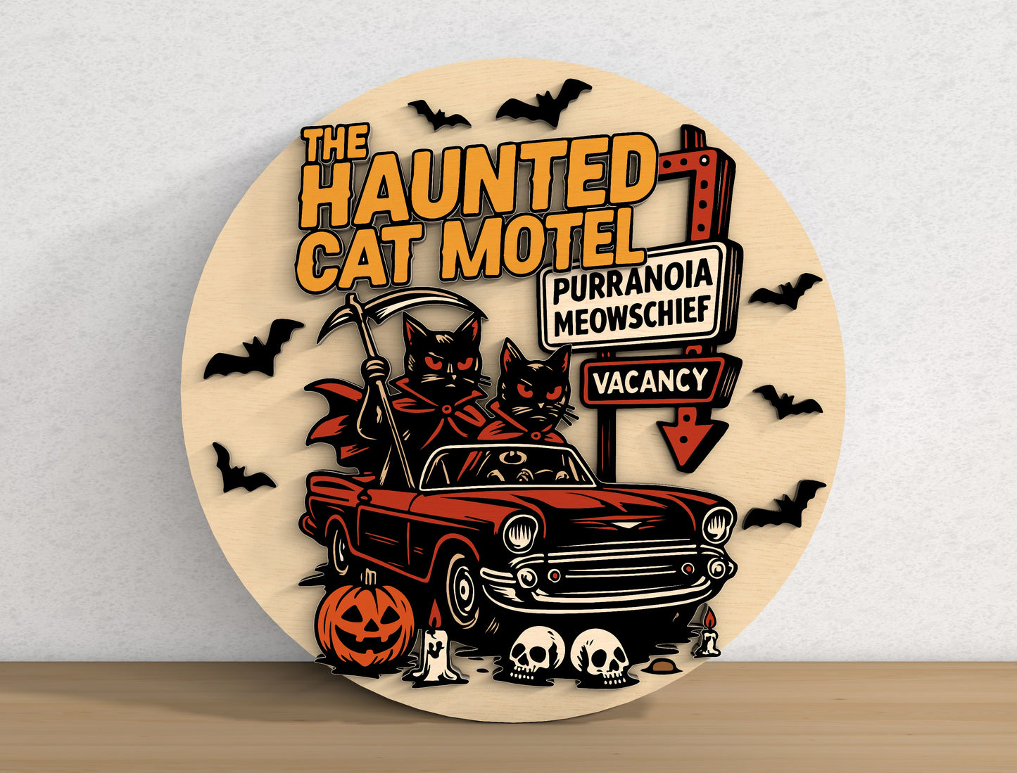 Funny Halloween Door Sign SVG Bundle 9 Designs for LightBurn Glowforge xTool