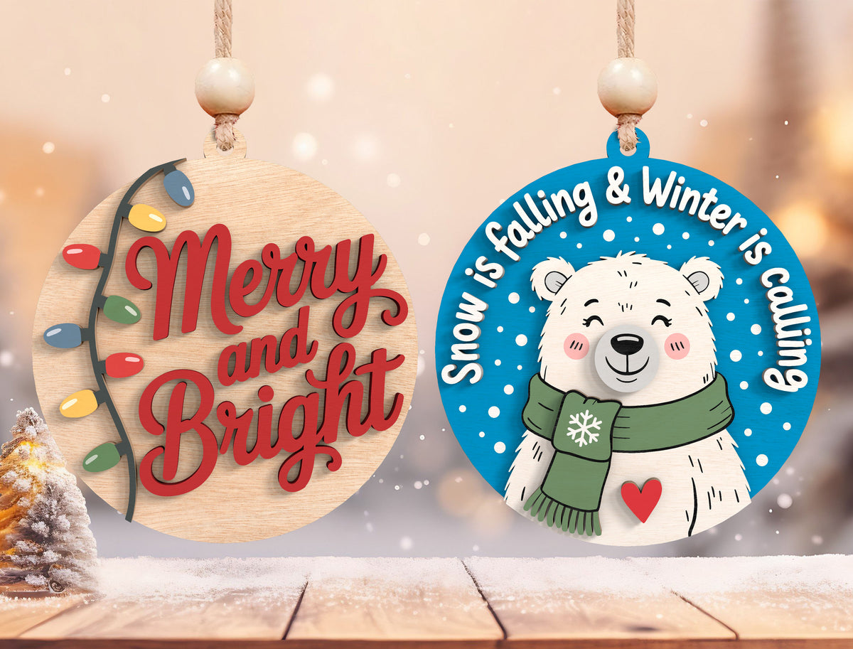 Christmas Sayings Ornament SVG Bundle 4