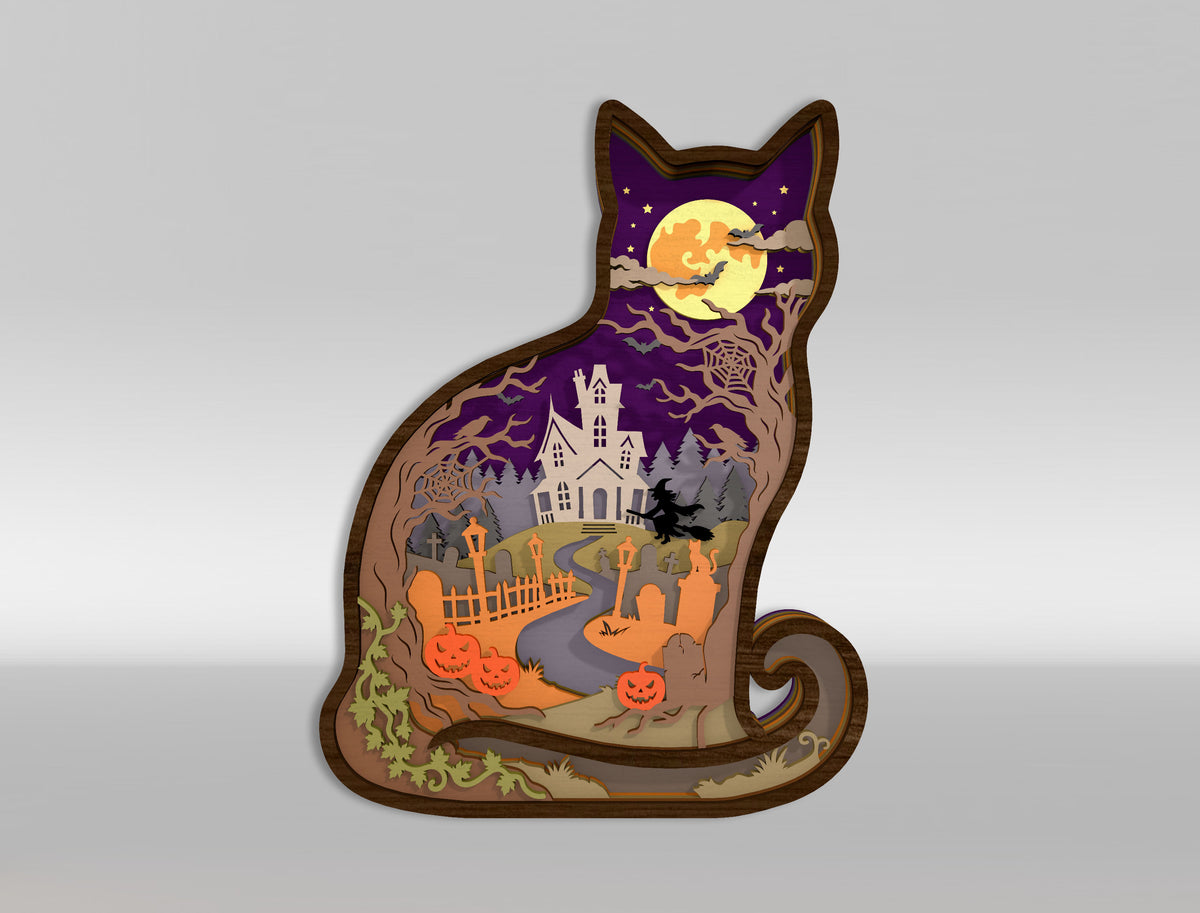 Halloween Haunted House Multilayer SVG Bundle 12 Designs for xTool Glowforge LightBurn