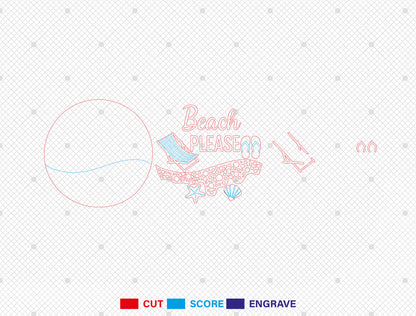 Beach Please Door Hanger SVG for Glowforge