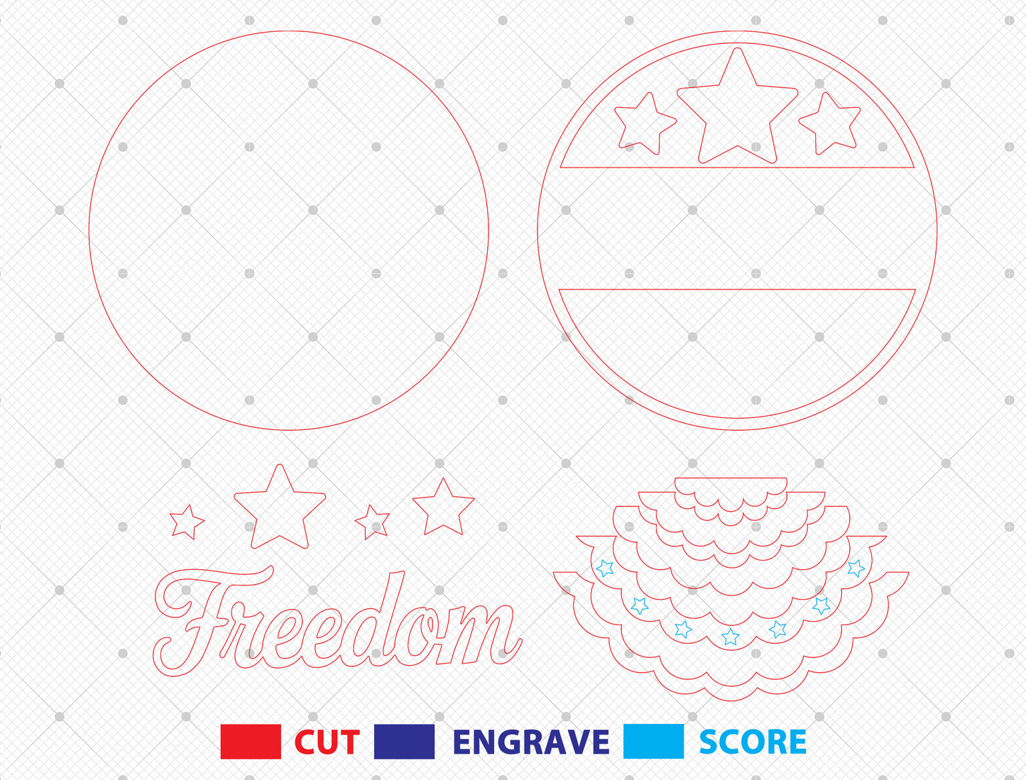 Freedom Patriotic Door Sign SVG for Glowforge and LightBurn