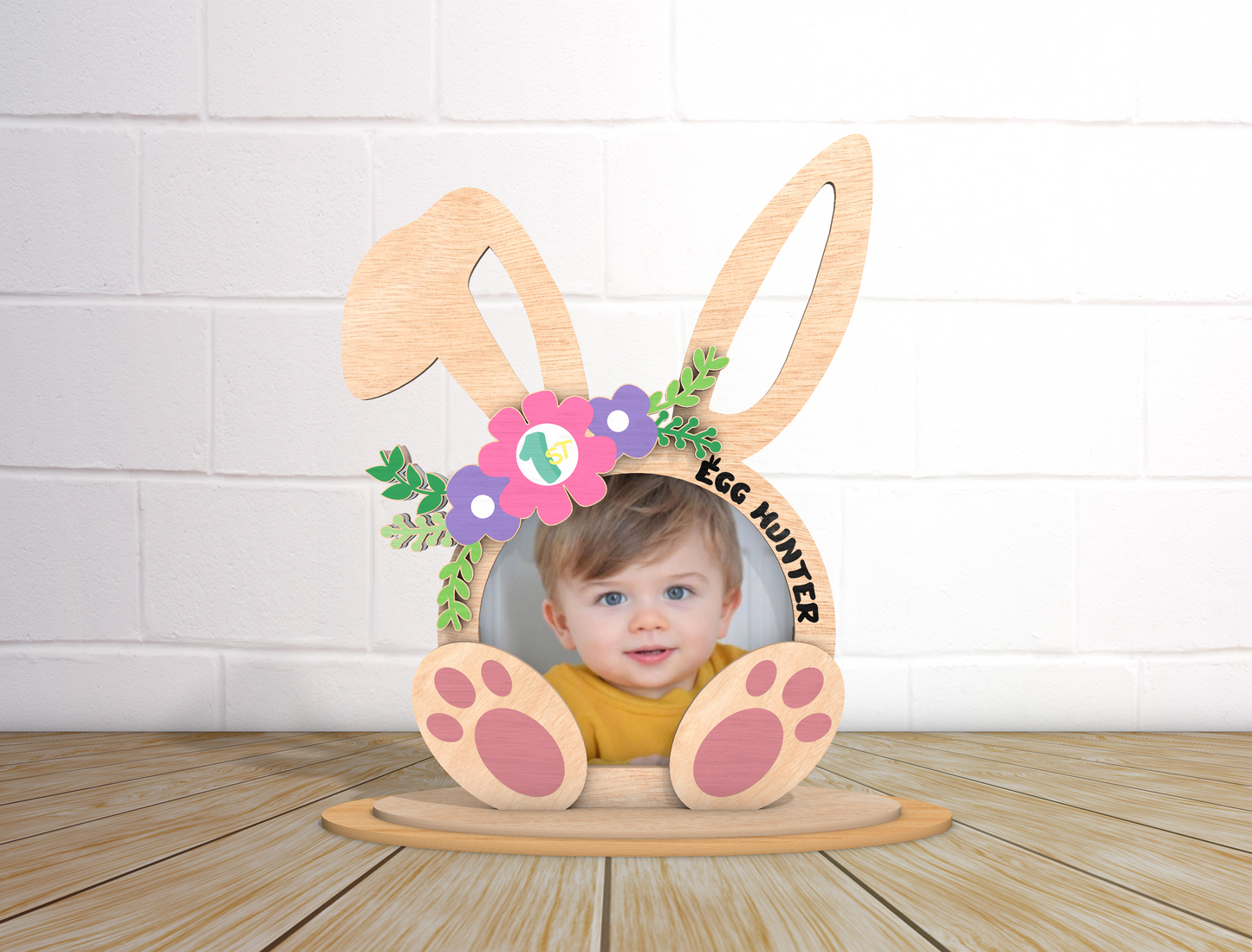 Easter Bunny Photo Stand SVG Kids Easter Photo Holder for LightBurn