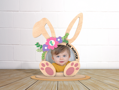 Easter Bunny Photo Stand SVG Kids Easter Photo Holder for LightBurn