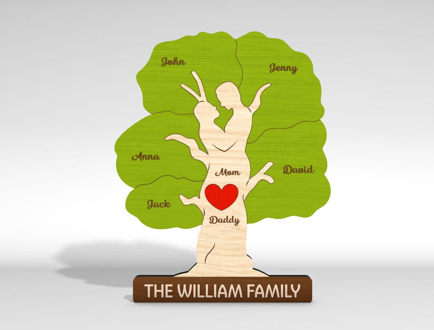 Personalized Family Tree Couple Sign SVG for Glowforge and xTool