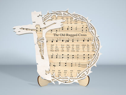 Easter Day Christian Tabletop Decor Laser Cut File | Religious Layered Wood Sign | Ready to Cut | Glowforge, xTool, LightBurn, etc.