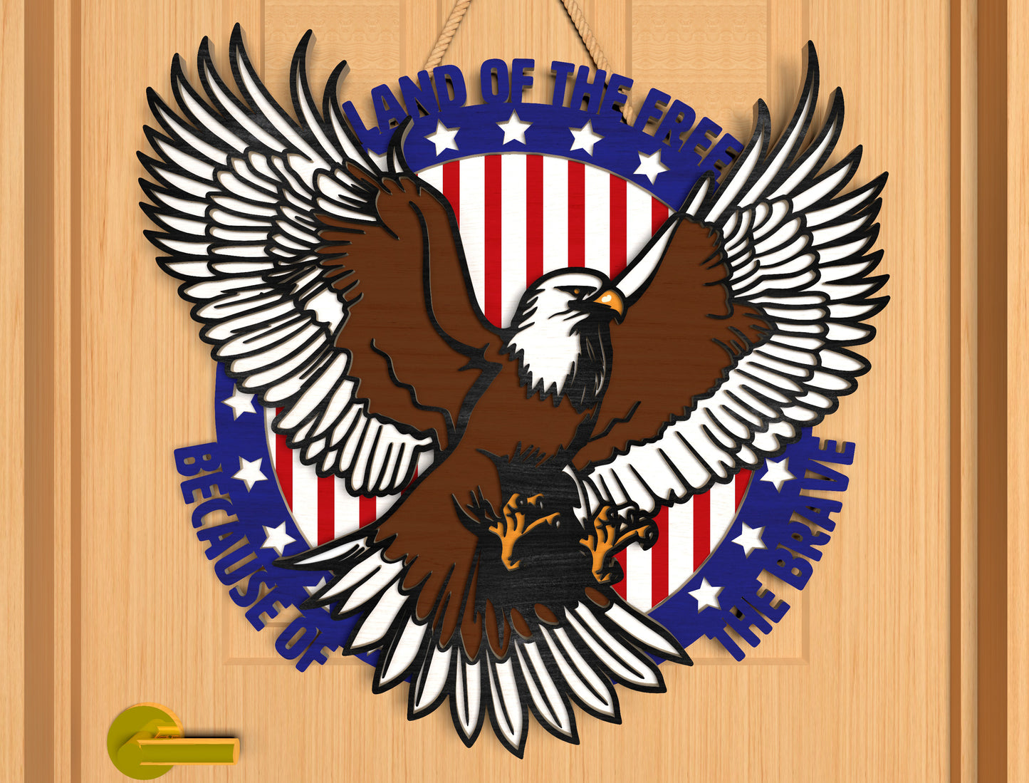 Land of the Free Eagle SVG Laser Cut File for Glowforge
